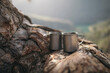 Two camping mugs on the wood at canyon viewpoint