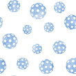 Seamless pattern of blue balls, modern game Pickleball