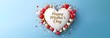 © Marco Mamdouh - Happy Mother's Day red, pink and white hearts with golden confetti abstract blue background with blank space for text with happy mother's day text