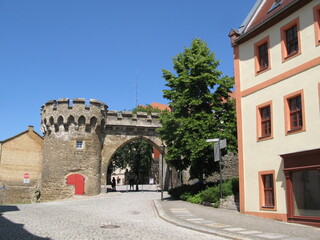 Wall Mural - Domstraße und Krummes Tor in Merseburg