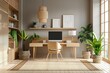Contemporary Scandinavian-inspired workspace with clean lines and neutral colors