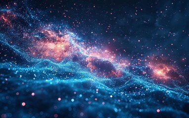 Wall Mural - the captivating night sky framed by intricate patterns of stars