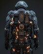 A combat suit lined with impactabsorbing tissues, each blow against it visualized as ripples across a control panel 