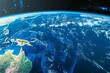 Satellite view of Earth focused on Oceania, Australia, New Zealand, Melanesia, Polynesia, Micronesia, 3D illustration