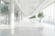 Clean White Hospital Floor Reflecting Modern Architecture and Health Concepts, 3D Rendering