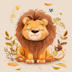 Wall Mural - Lion illustration