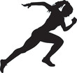 Vector silhouette of an athletic woman running