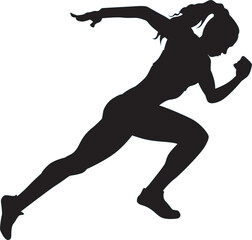 Vector silhouette of an athletic woman running