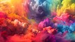 Brilliant rainbow hues mix and swirl in a display of colorful explosions creating a dynamic and everchanging visual feast.