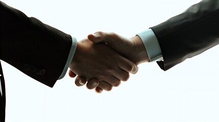 Fototapete - Generative AI : success business people shake hands.