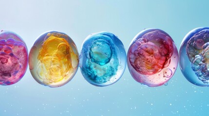 A series of developing egg cells each one in a different stage of maturation showcasing the incredible journey of a single cell from