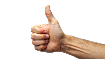 Hand thumb up isolated on transparent background