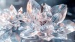 Digital technology crystal material art flower poster web page PPT background