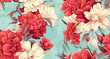 A seamless pattern of vintage floral
