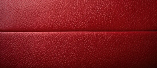 Poster - Red leather couch in detailed view set against a stark black background, creating a striking contrast