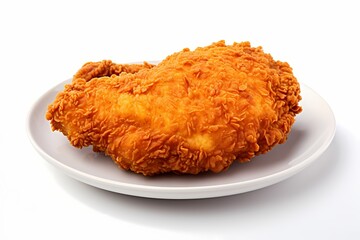 crispy chicken isolated on solid white background