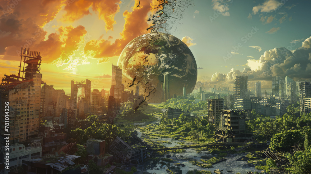 Animated portrayal of a world divided, one side thriving in a biosphere ...