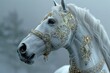 3D horse styled in haute couture, beautifully composed elements ,3DCG,clean sharp focus