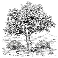 Apple tree coloring book 