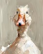 Oil painting digital art prints wall art features white ducks, farmhouse decor, nature theme