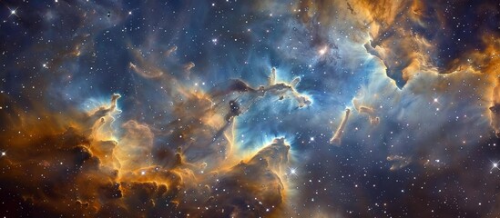Wall Mural - observing the stunning taraga nebula, a fascinating star-forming region located in the constellation