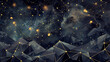 Cosmic low poly backdrop, featuring stars and constellations in geometric forms,