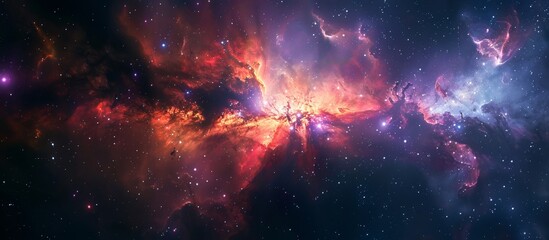 Wall Mural - a colorful galaxy with clusters of stars, vibrant nebulas, and cosmic formations in the distant univ