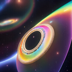 Sticker - A fantastical digital illustration of space and cosmic wonder.
