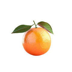 Wall Mural - An orange with a leaf on a Transparent Background