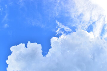 Wall Mural - big cloud in clear blue sky background