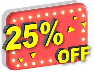 Wall Mural - 25% off. Sign Board. 3D illustration Element