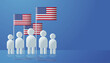 people icons with usa flags election day concept person symbols for infographic human figures horizontal