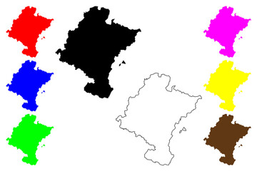  Navarre (Kingdom of Spain, Autonomous community) map vector illustration, scribble sketch Chartered Community of Navarre, Navarra or Nafarroa map
