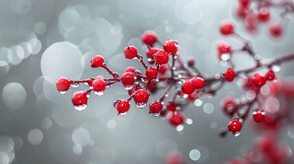 Wall Mural - red red fruits on a branch