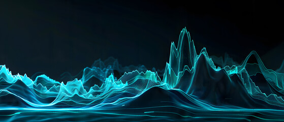 Wall Mural - Blue Energy Waves in Abstract Space