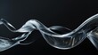 Abstract black background with swirling wave textures