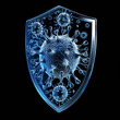 shield of bacteria and virus which block virus in with clip path