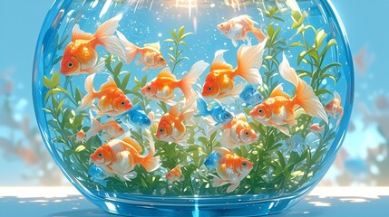 金魚鉢にいる金魚5