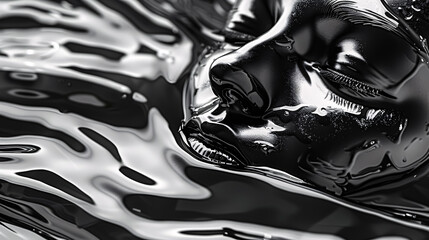 Abstract black metallic background. 3d rendering, 3d illustration.