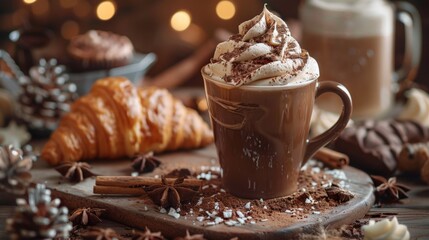 Poster - Coffee cup topped with whipped cream and cinnamon