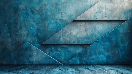 Wall Mural - a blue wall with a picture of a square tiles and a blue background.