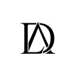 dla initial letter monogram logo design