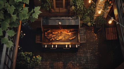 bbq grill top view