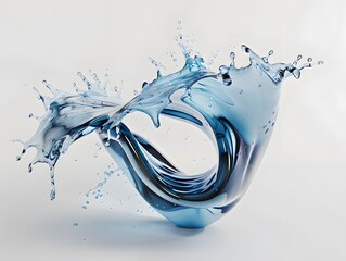 Wall Mural - Fluidity in design, a 3D render of liquid graphic elements