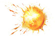 Realistic illustration of a solar flare erupting from the surface of the sun, with intense bursts of energy captured against a plain white backdrop.