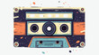 Simple hand drawn doodle of a cassette tape flat vector