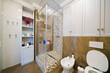 Interior of a bright bathroom in a house or apartment.