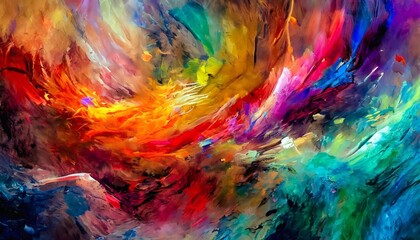 Wall Mural - abstract colorful painted background of many colours