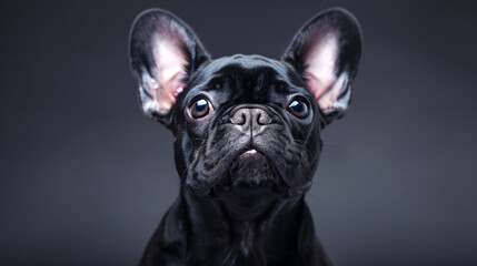 Poster - A French Bulldog with an adorable expression