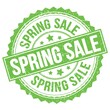 SPRING SALE text on green round stamp sign